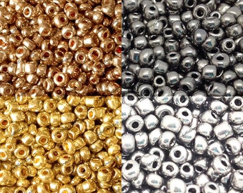 50g Metallic Plated Glass Seed Beads | DIY Jewelry Making