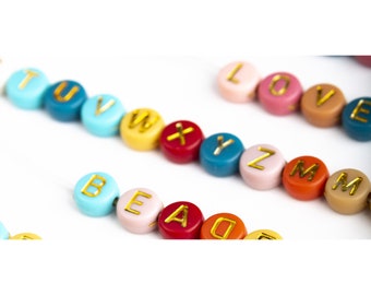 200pcs Mixed A-Z Letter Beads - Alphabet Disc Coin Kids Gift Party Jewellery DIY
