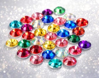 1000pcs Flat Back Resin Jelly Rhinestones 2-6mm Non Hotfix Diamante