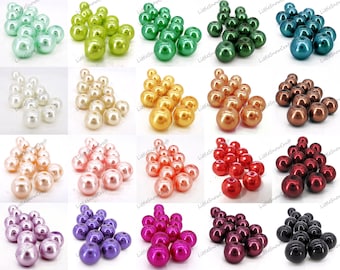 Glass Pearl Beads 4mm 6mm 8mm 10mm Round Jewellery Wedding Sewing Crafts