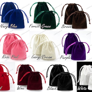 10 x Premium Quality Velvet Jewellery Gift Pouch Wedding Favour Drawstring Bags