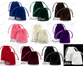 10 x Premium Quality Velvet Jewellery Gift Pouch Wedding Favour Drawstring Bags