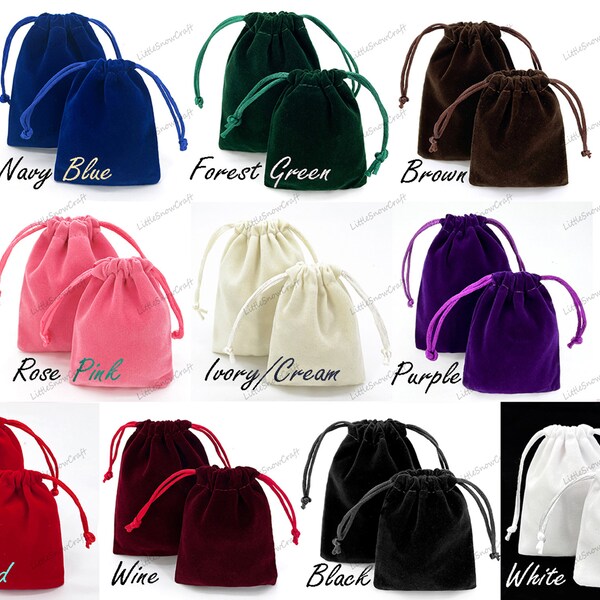 10 x Premium Quality Velvet Jewellery Gift Pouch Wedding Favour Drawstring Bags