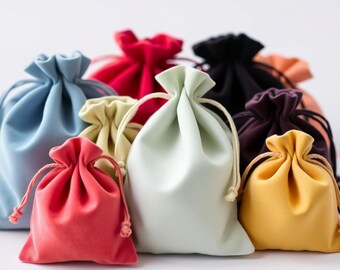 10 x Premium Velvet Jewellery Gift Pouches – Elegant Drawstring Bags for Weddings, Favours, and Special Occasions. UK Seller