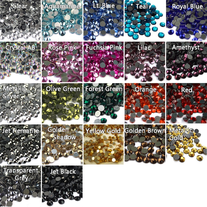 DMC Hot Fix Rhinestones, Flat Back Glass Crystals, Craft Beads (2-6mm) 画像 2