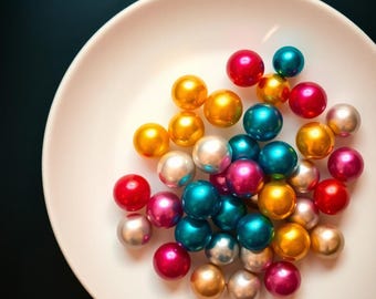 Glass Pearl Beads 4mm 6mm 8mm 10mm Round Jewellery Wedding Sewing Crafts