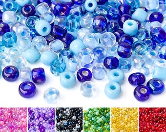 Glass Seed Beads | 9 Mixed Colors, 2mm-4mm | DIY Jewelry Making Supplies