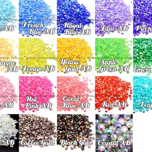 1000 Resin & Jelly Rhinestones 2-6mm Flat Back Diamante Gems