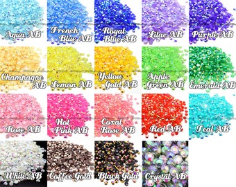 1000 Resin & Jelly Rhinestones 2-6mm Flat Back Diamante Gems