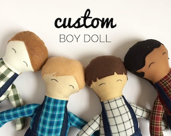 Custom handmade doll/fabric heirloom doll/boy doll/big brother gift/handmade doll/lookalike doll/nursery decor