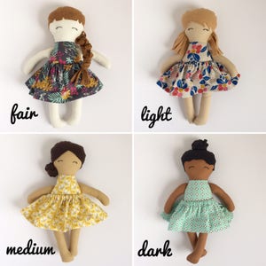 personalized heirloom cloth doll, custom rag doll, fabric doll, big sister gift, flower girl gift, baby shower gift, nursery decor image 5