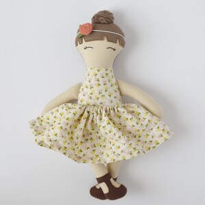 topknot cloth doll, vintage personalized cloth doll, fabric doll, big sister gift, flower girl gift, baby shower gift, nursery decor