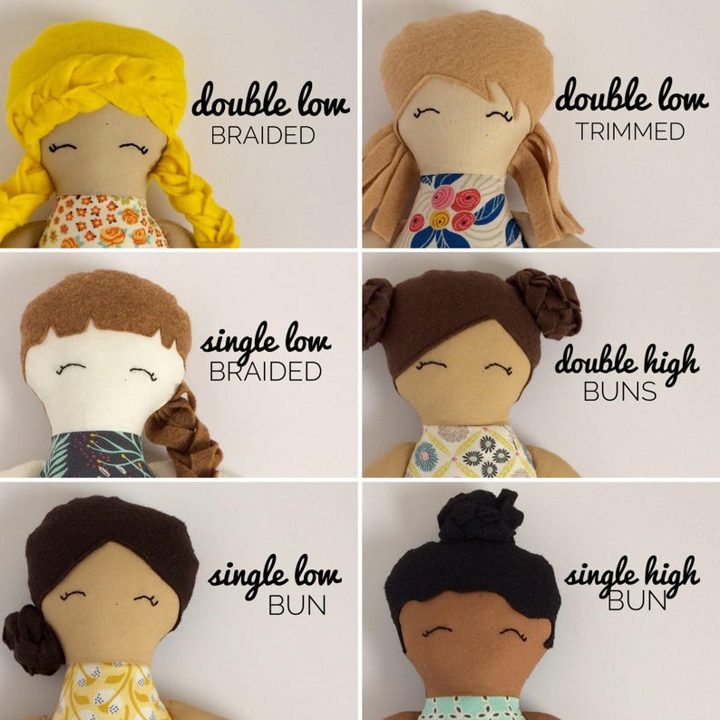 personalized heirloom cloth doll, custom rag doll, fabric doll, big sister gift, flower girl gift, baby shower gift, nursery decor image 8