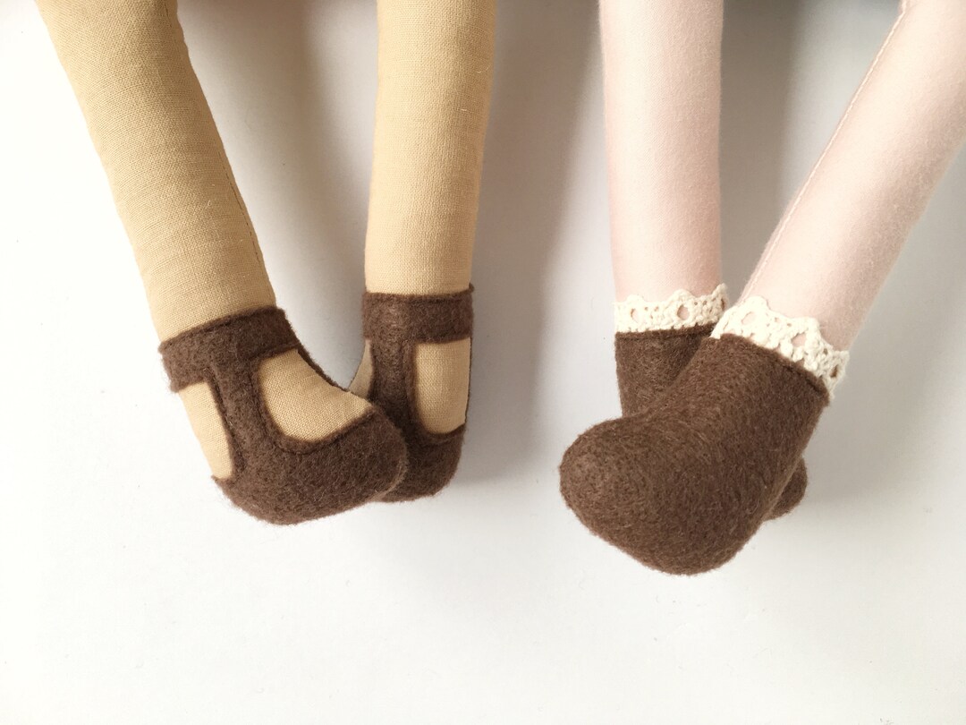 Felt Doll Shoes, Accessories, Cloth Doll, Doll Clothing, Vintage