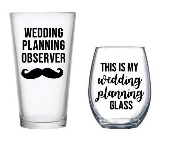 Wedding Planning Wine Glass Wedding Planning Observer Beer Etsy