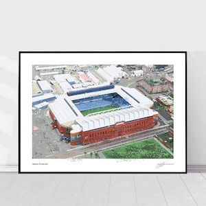 Ibrox Stadium | Scotland Glasgow | Rangers FC | Football stadium | Sports stadium | Wall print | Signed Framed art