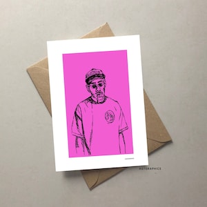 Iconische Tyler The Creator handgetekende gepersonaliseerde verjaardagskaart Wenskaart
