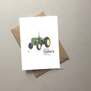 Tracteur personnalisé pour la fête des pères | Carte de fête des mères | Carte de joyeux anniversaire | Ferme | Félicitations | Carte de tracteur | Carte de remerciement