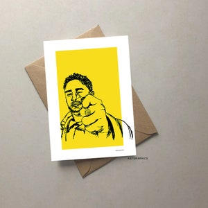 Loyle Carner / Tarjeta de música / Cumpleaños / Fiesta / Tarjeta de impresión de música / Tarjeta de felicitación personalizada de tarjeta de cumpleaños dibujada a mano