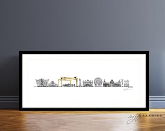 Belfast Skyline | Iconic landmarks of Northern Ireland | Titanic | Harland and Wolff |Samson and Goliath | The Big Fish |City Hall| Botanic