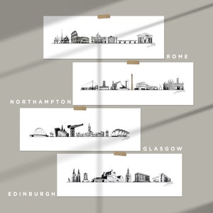 Custom Skyline|Signed commissioned skyline of landmarks|Create your own skyline for a city, country or combination of your favourite places