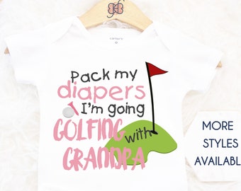 Toddler//Kids Sporty T-Shirt Im Going Golfing with My Great-Grandma Pack My Stuff