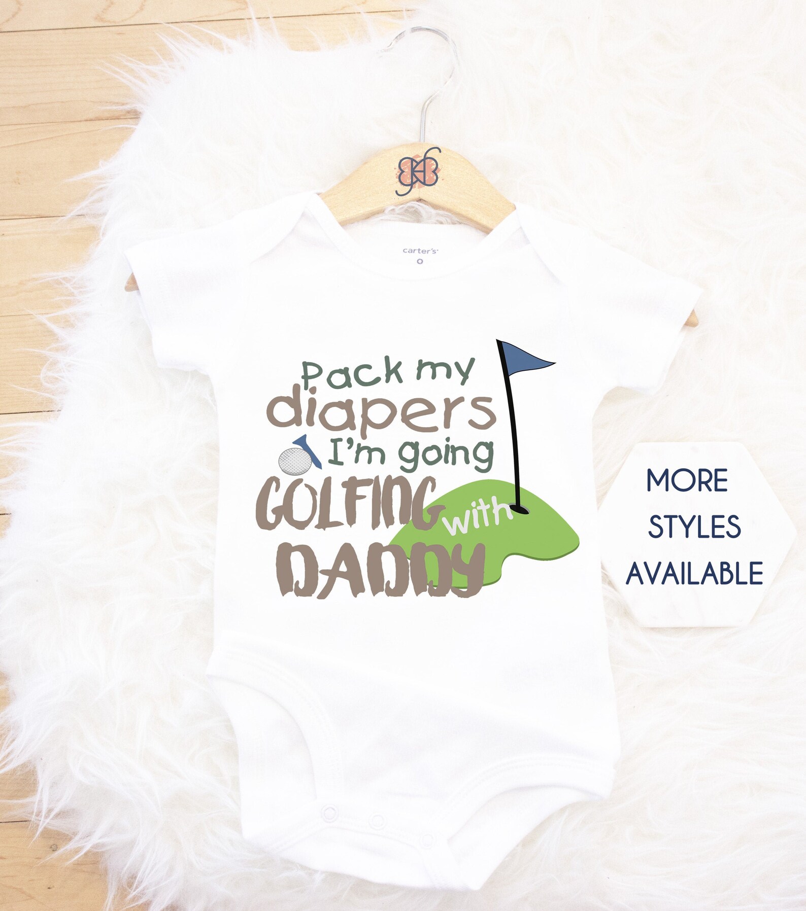 Daddy Golfing With Baby Golfing Outfit Daddy's Golfing Etsy UK