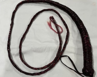 Vintage Braided Cowhide Snake Whip
