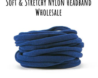 BLUE nylon Headband, Wholesale baby headband, Nylon elastic headband, Wholesale Spandex headband, Stretchy nylon headband, one size fits all