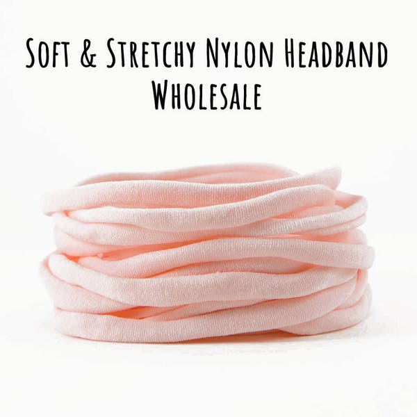 LIGHT PINK nylon Headband, Wholesale baby headband, Nylon elastic headband, Wholesale headband, Stretchy nylon headband, one size fits all