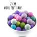 Felt balls 2cm, Pom Pom, Extra small felt balls, Felt beads, Wool felt balls, Tiny felted balls, Felt ball garland DIY, hair accessory DIY 