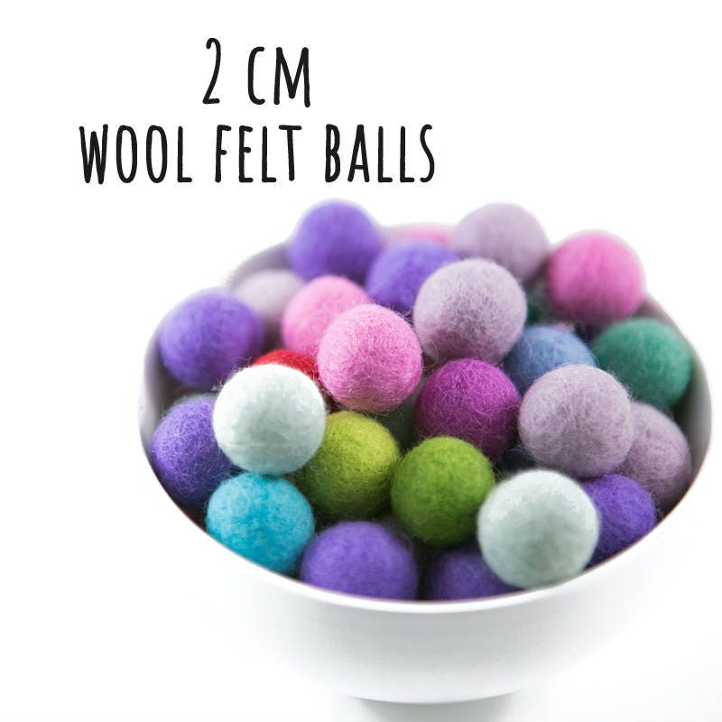 Big Felt Merino Wool Balls, 5 Cm Large Size, Kids Play, Crafts