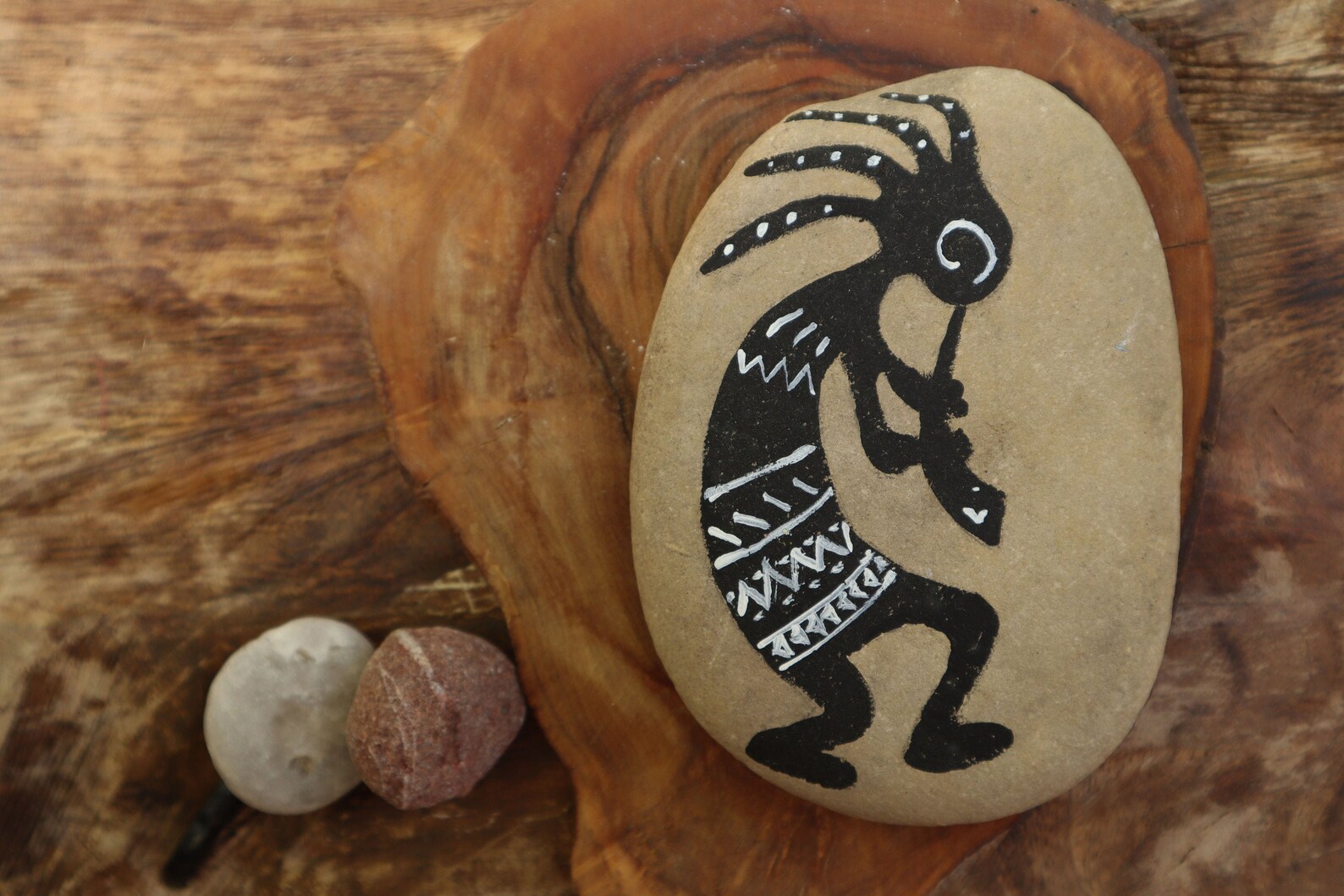 Kokopelli Southwestern Inspired HandPainted Stone Etsy
