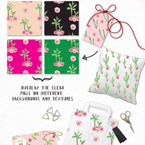 Cacti Watercolour Patterns Cactus Digital Papers Succulents Hand ...