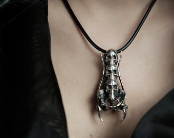 Tribut to HR Giger silver pendant fan art alien inspired