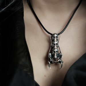 Tribut to HR Giger silver pendant fan art alien inspired