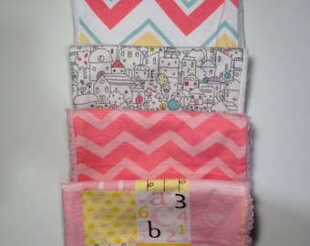 Fashionable babe 4 burp cloths gift set