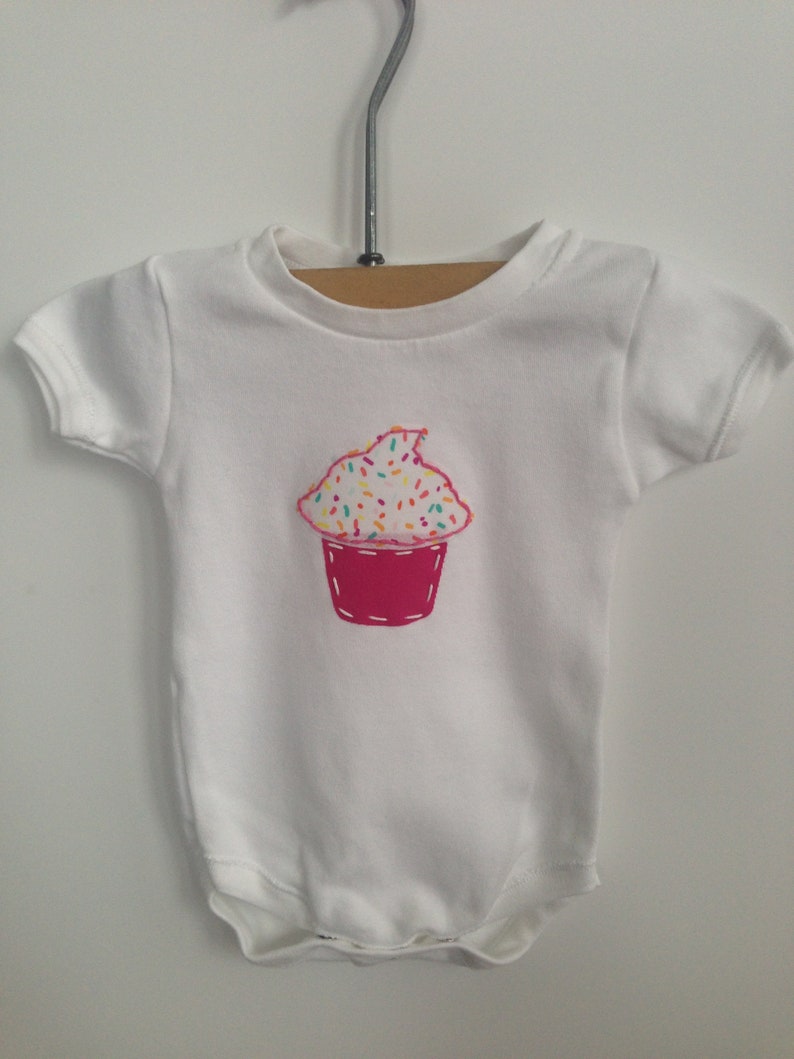 Party Like It/'s Your Birthday cupcake appliqued body suit multiple sizes available