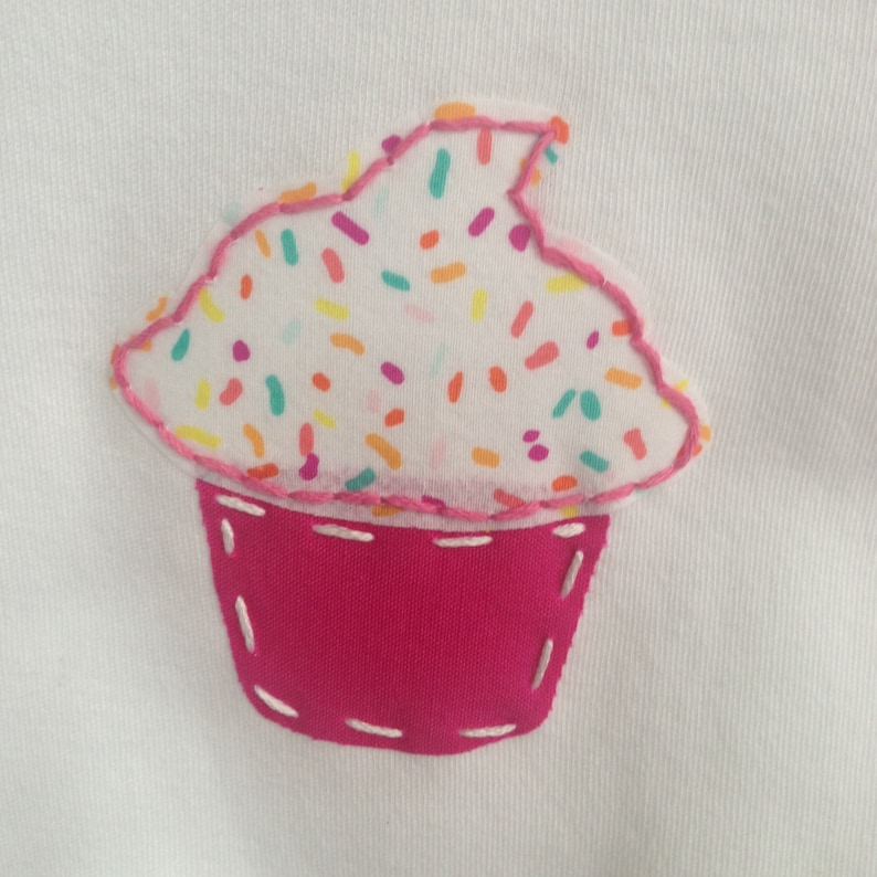 Party Like It/'s Your Birthday cupcake appliqued body suit multiple sizes available