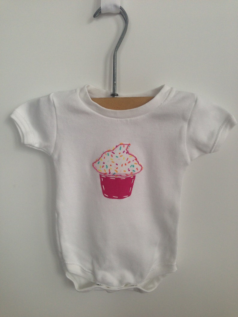 Party Like It/'s Your Birthday cupcake appliqued body suit multiple sizes available
