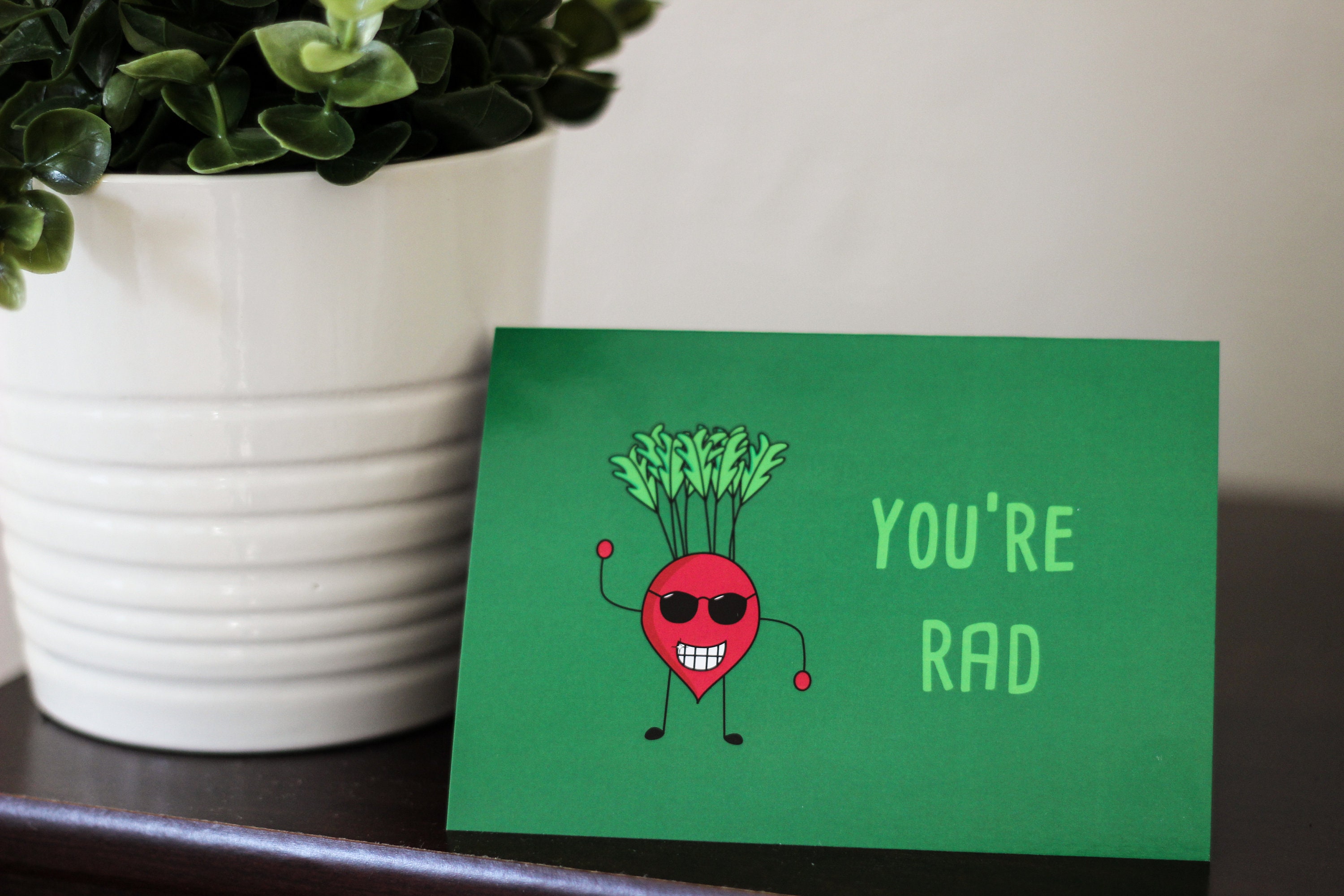 You're Rad Pun Card Radish Card Punny Card Jokes Etsy