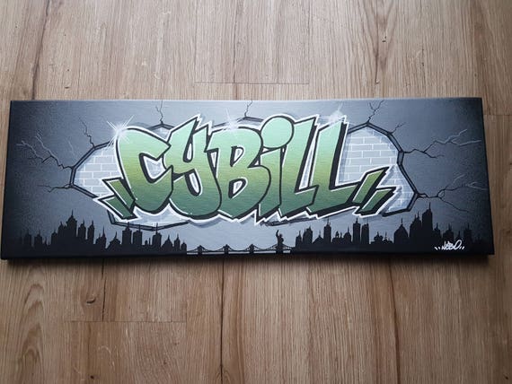 Toile Tableau Street Art Graffiti Idee Cadeau Mur Casse Trompe Etsy