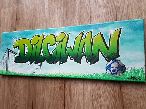 Canvas Decoration Bedroom Wall Table Custom Graffiti Street Art Football Child