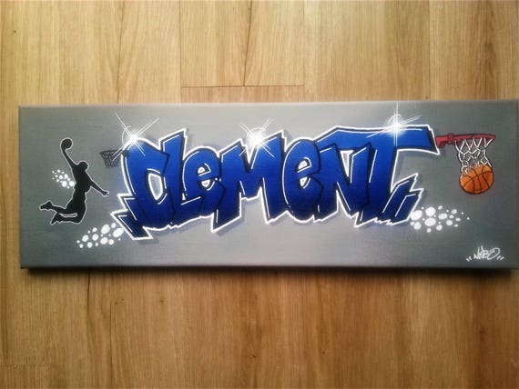 Canvas Decoration Bedroom Wall Table Custom Graffiti Street Art Baskettball Child