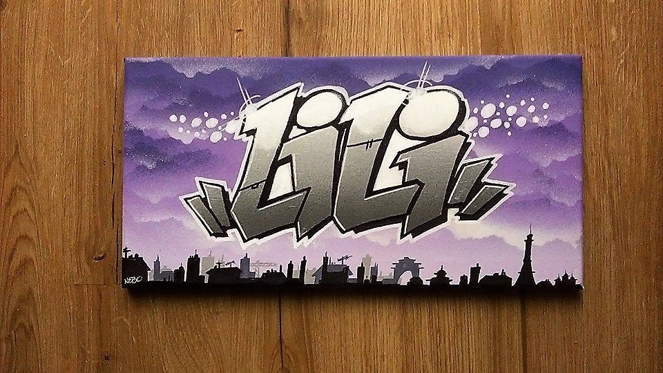 Toile tableau graffiti tag prénom street art déco murale | Etsy