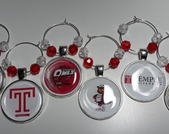 College Themed Wine Glass Charms