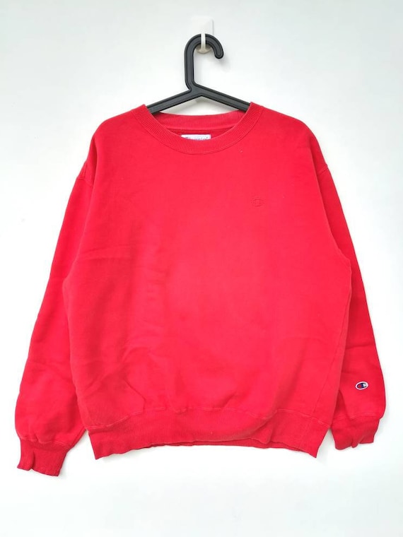 red crewneck sweatshirt champion