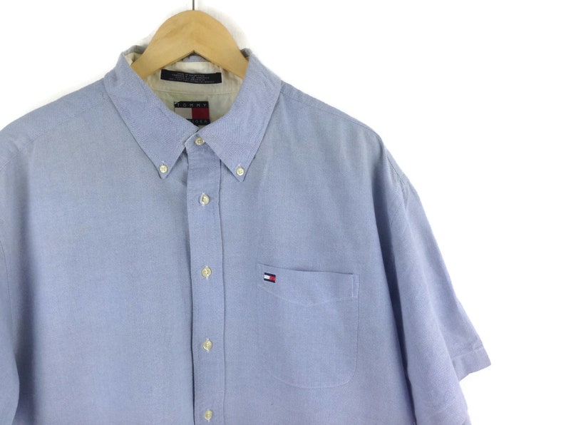 Tommy Hilfiger Blue Buttons Down Shirt Office Wear Work Wear Size Xl