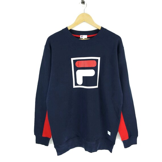 navy blue fila sweatshirt