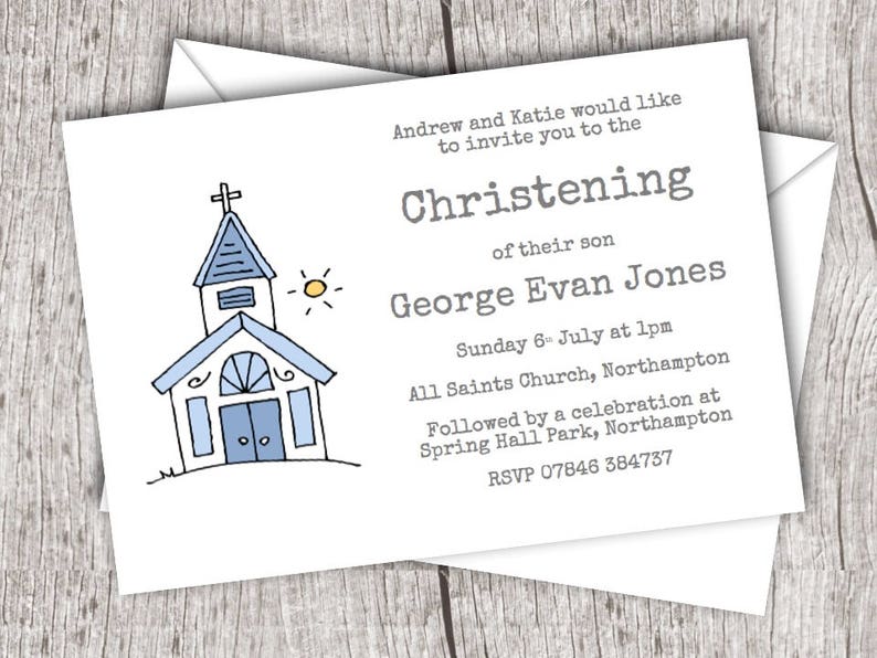Printed Christening/baptism Invitations Inc. Envelopes Flat Etsy UK